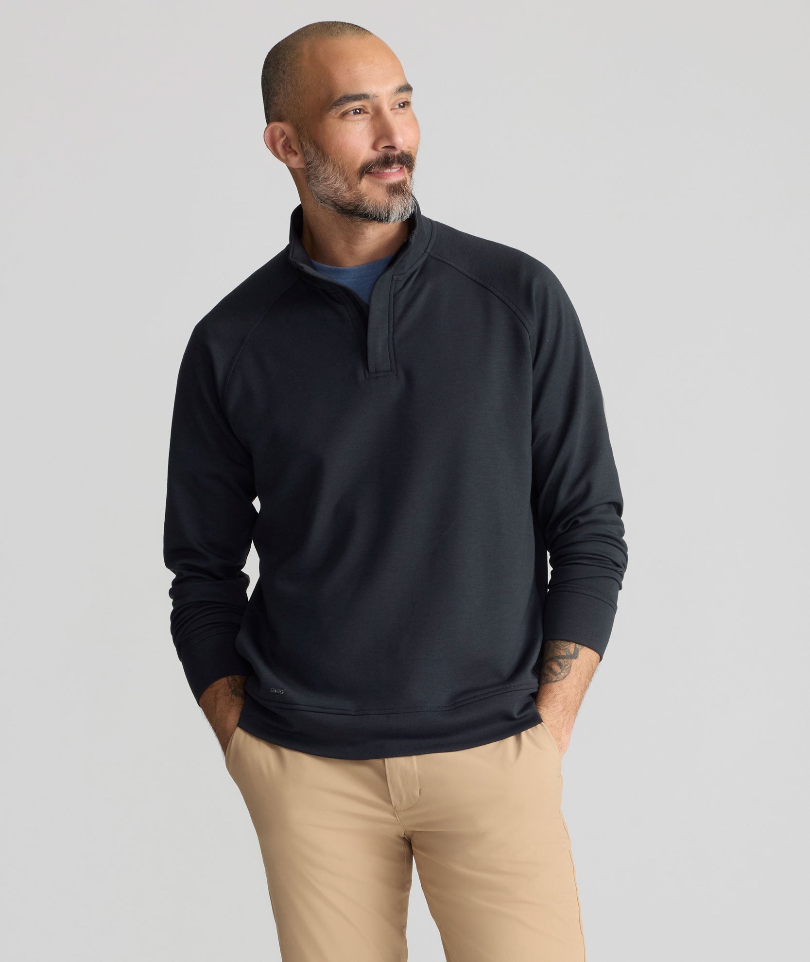 UNTUCKit Performance Mason Quarter-Zip Black