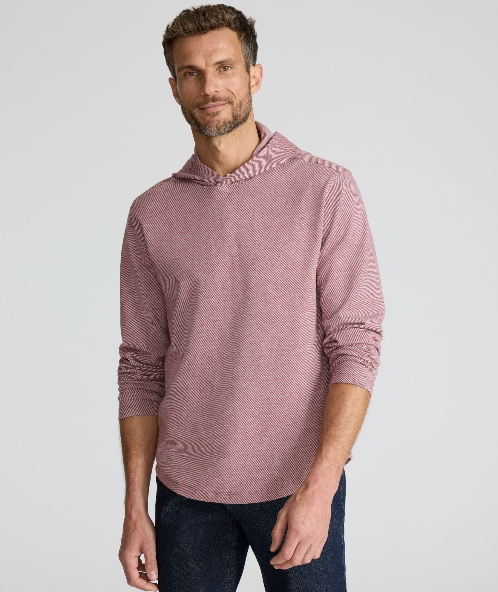 UNTUCKit Textured Knit Hoodie Burgundy