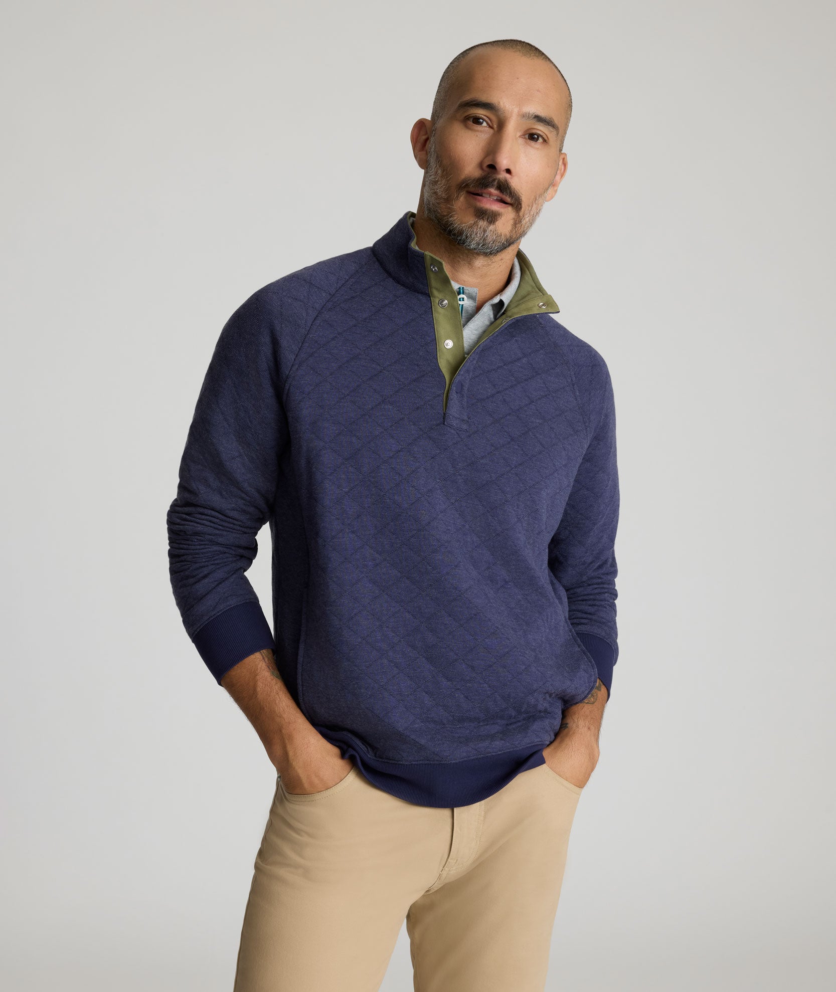UNTUCKit Quilted Pullover Blue
