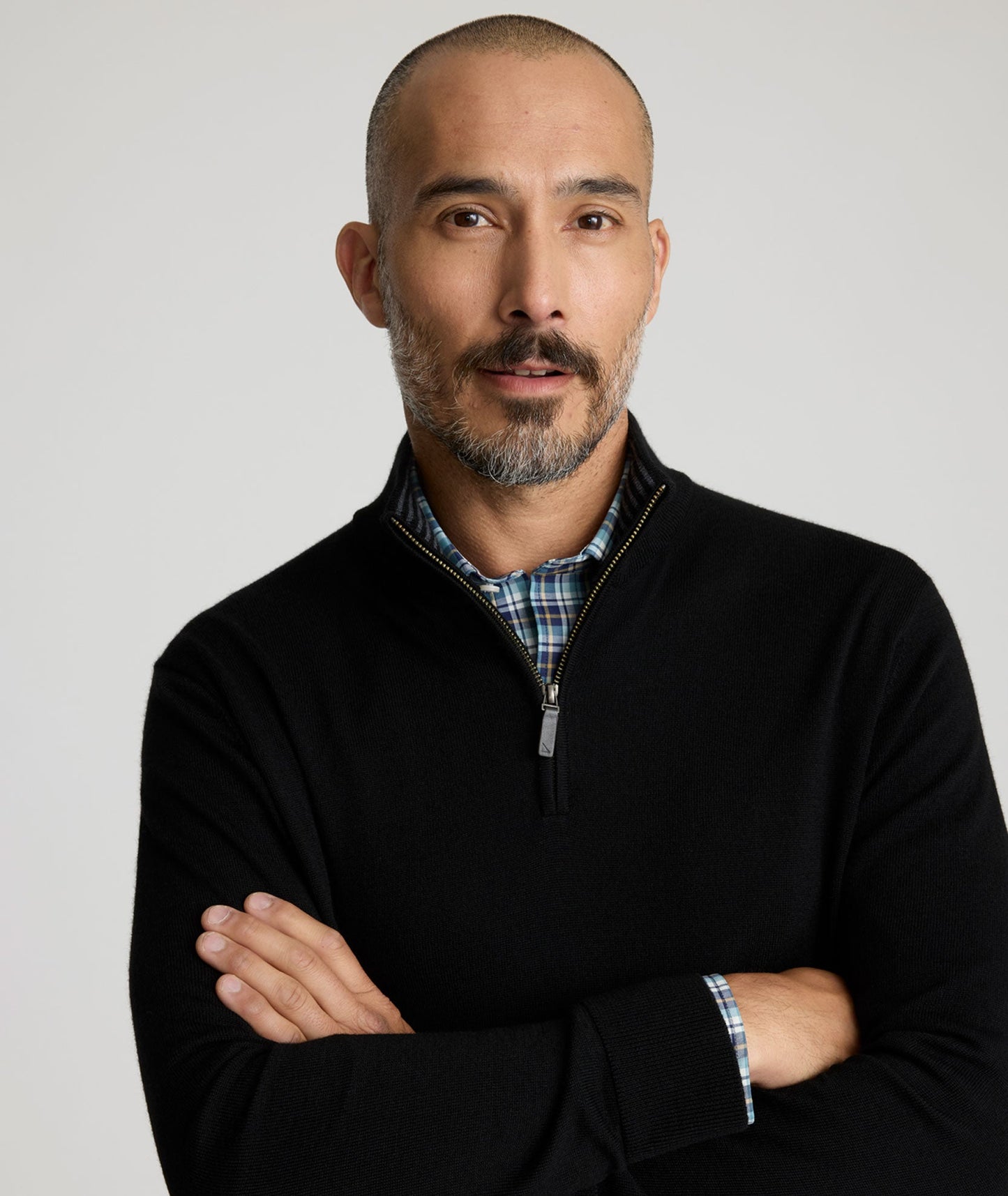 UNTUCKit Merino Wool Quarter-Zip Sweater Black