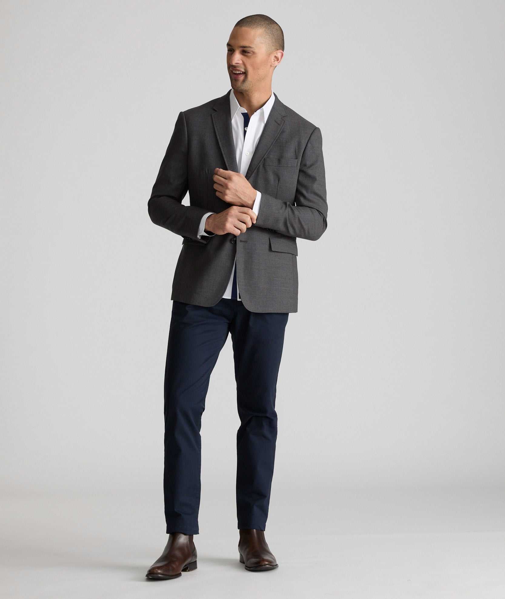 UNTUCKit Wrinkle-Resistant Palazzo Sport Coat Gray