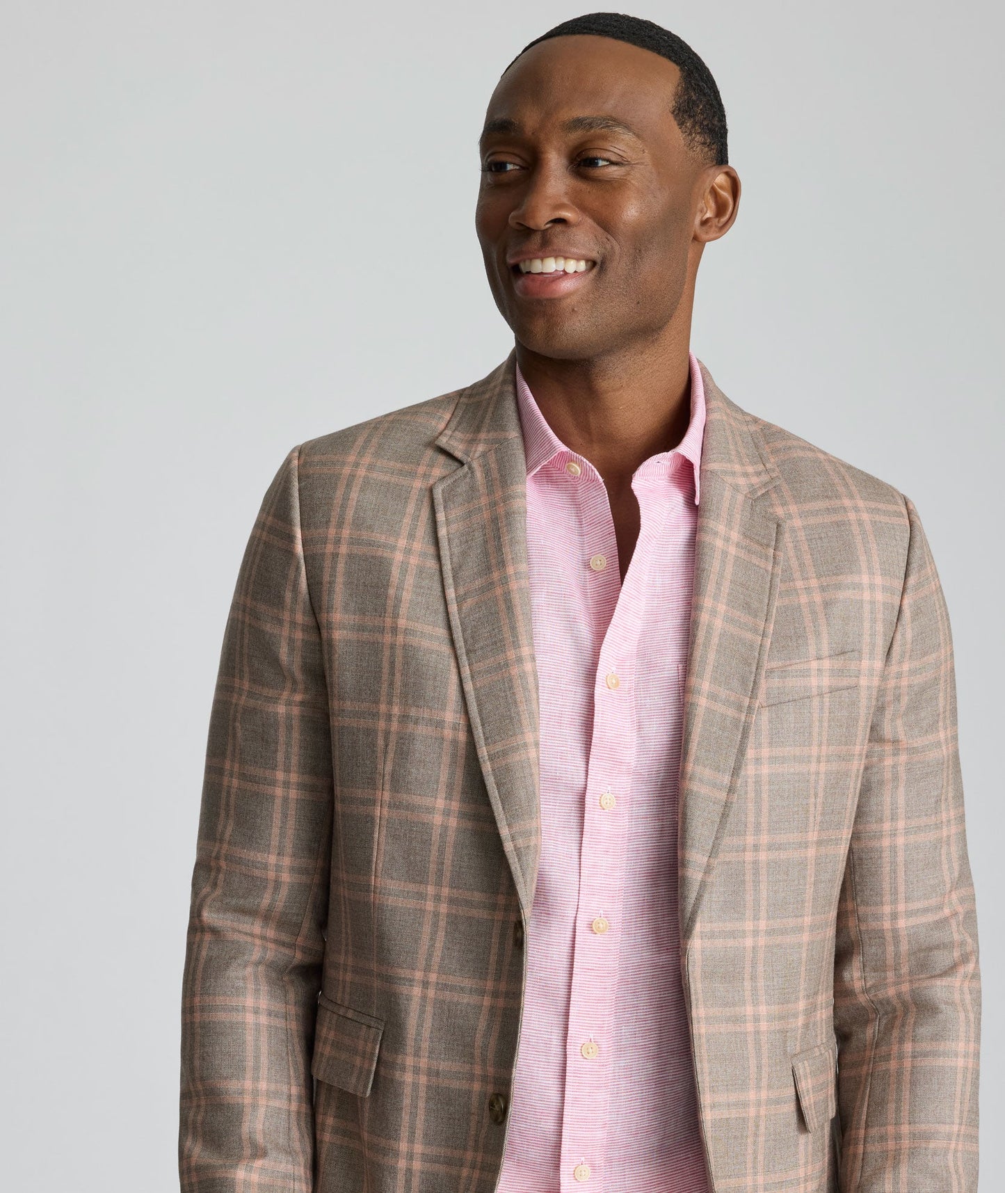 UNTUCKit Italian Wool Lehmann Sport Coat Tan Plaid