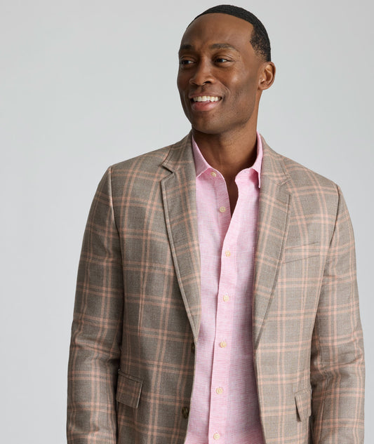 UNTUCKit Italian Wool Lehmann Sport Coat Tan Plaid