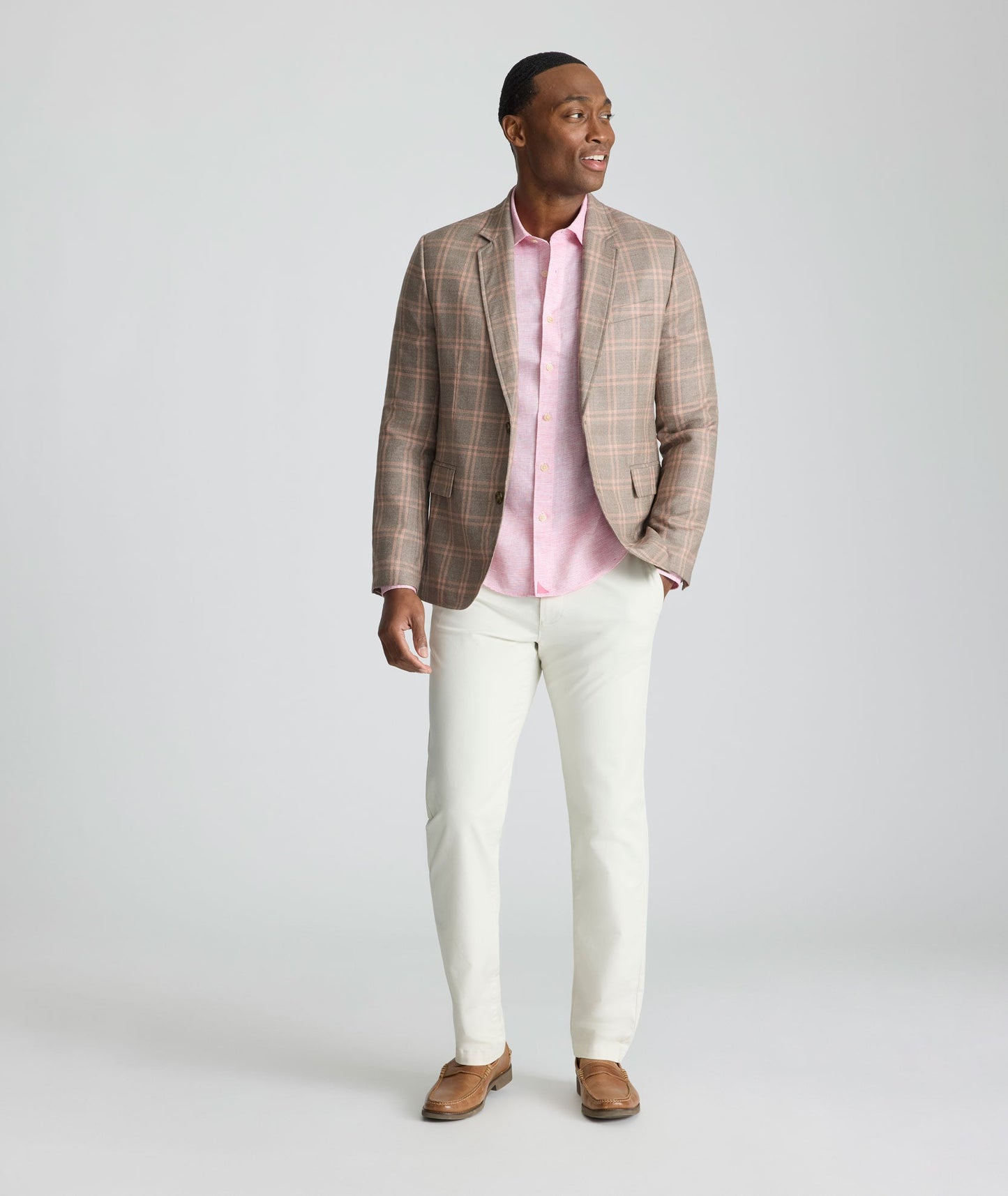 UNTUCKit Italian Wool Lehmann Sport Coat Tan Plaid