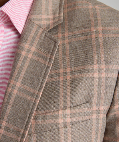 UNTUCKit Italian Wool Lehmann Sport Coat Tan Plaid