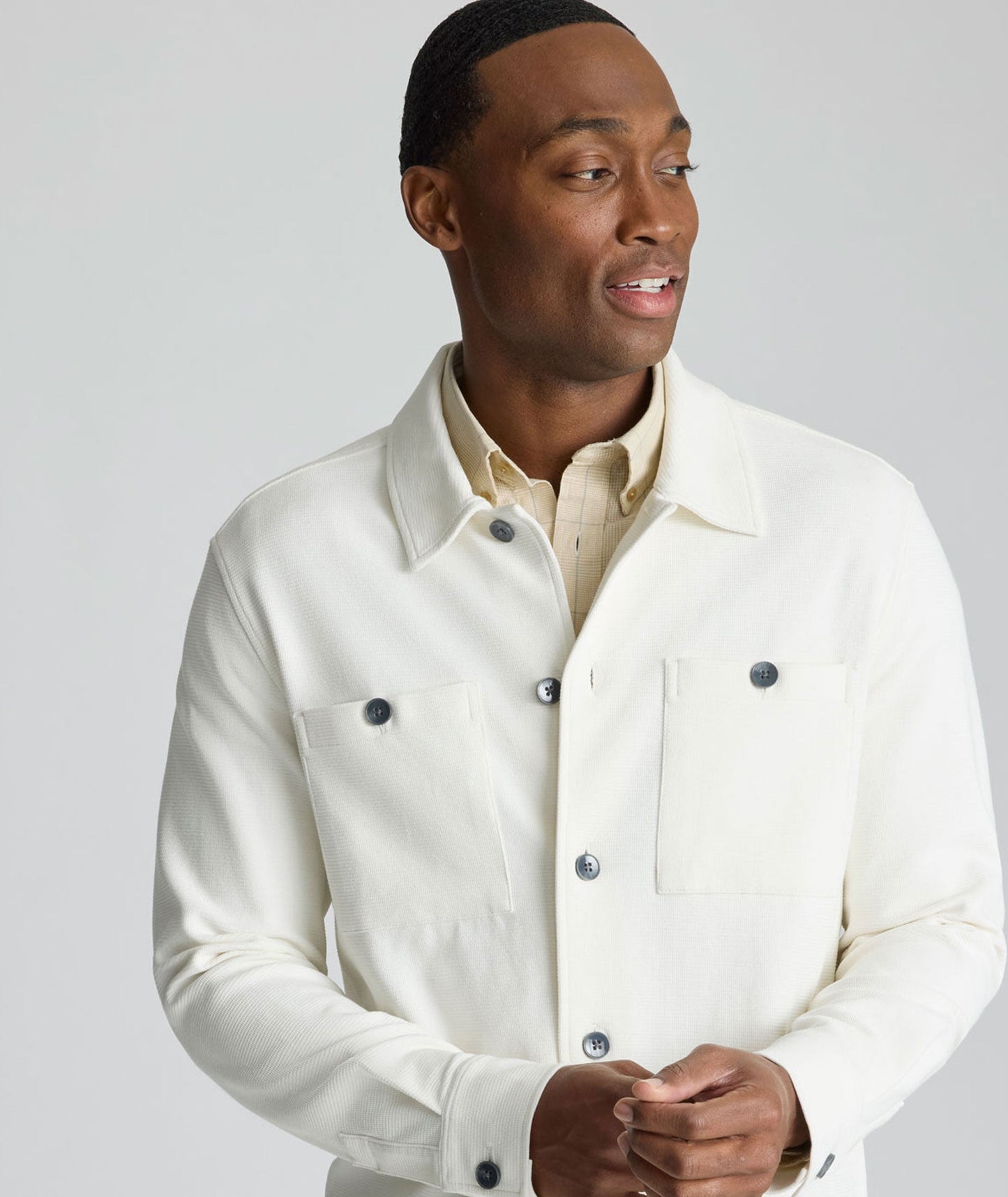 UNTUCKit Knit Overshirt White
