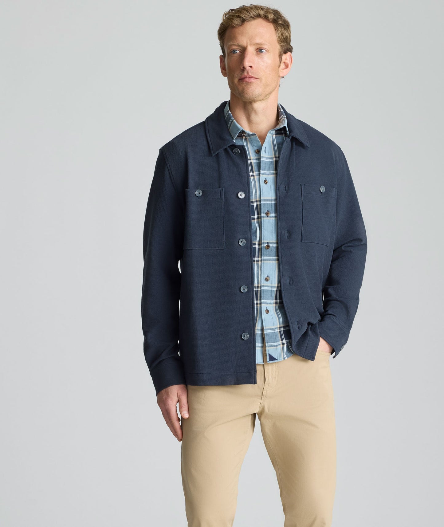 UNTUCKit Knit Overshirt Navy