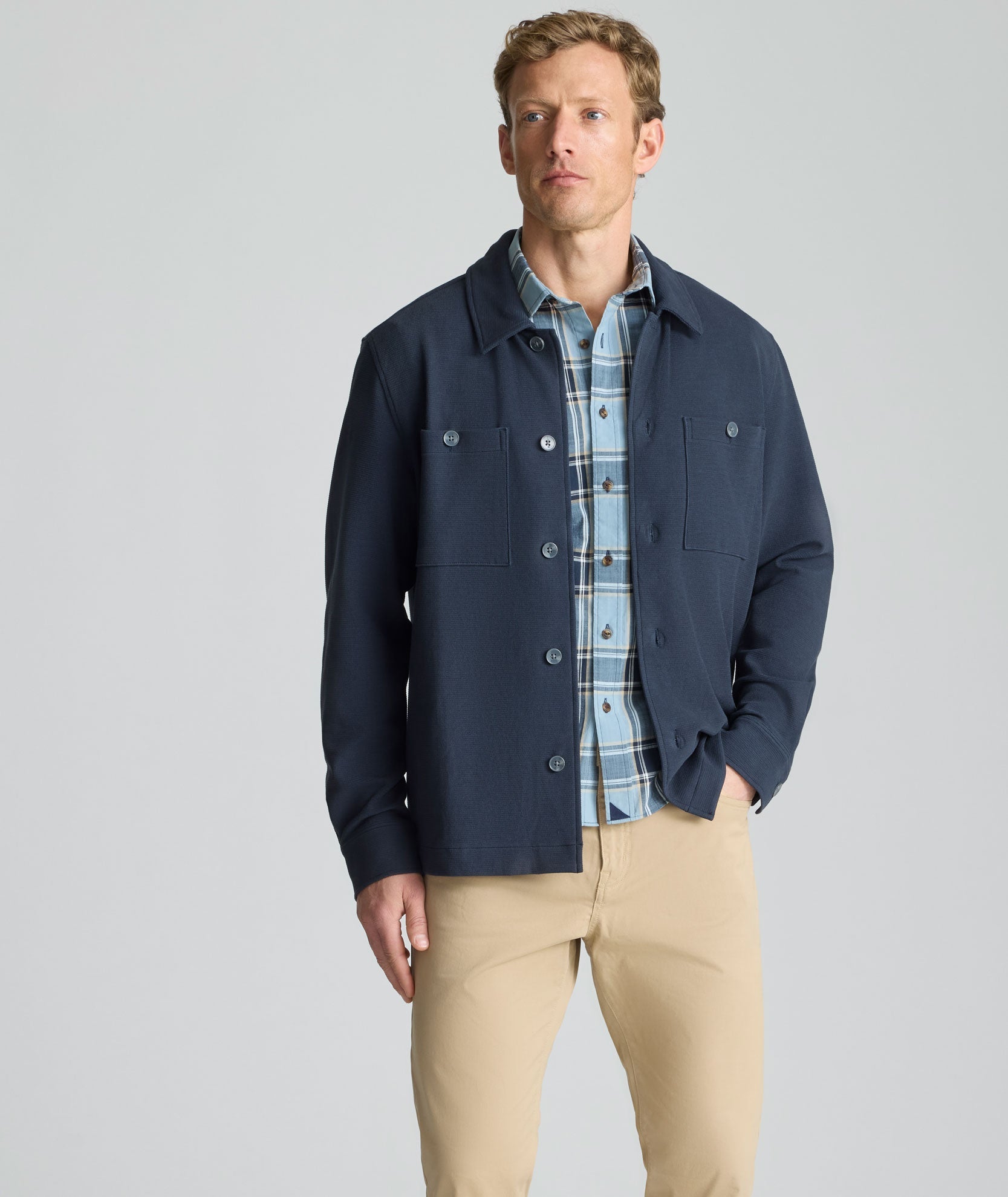 UNTUCKit Knit Overshirt Navy