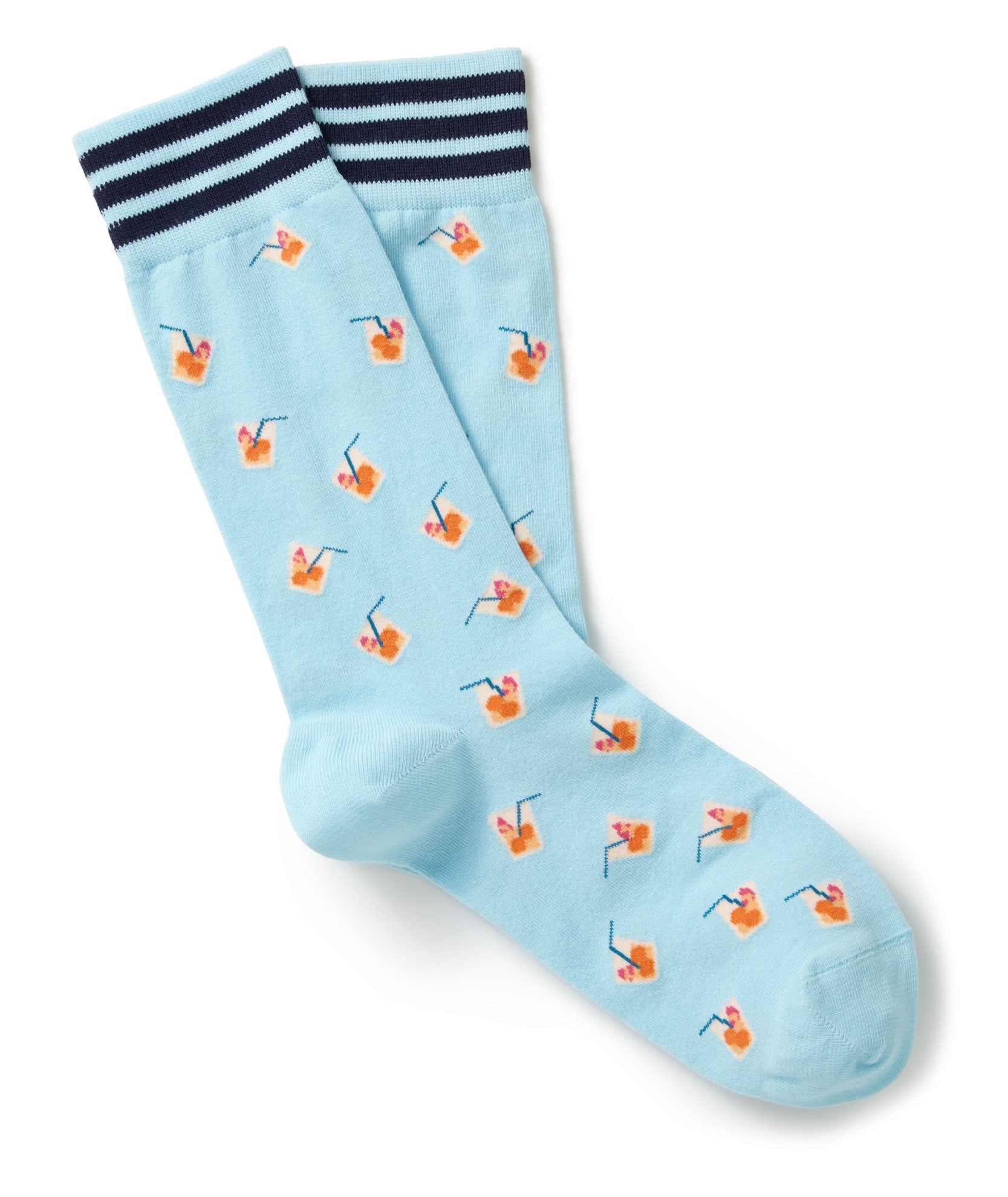 UNTUCKit Printed Socks Light Blue Cocktail Print