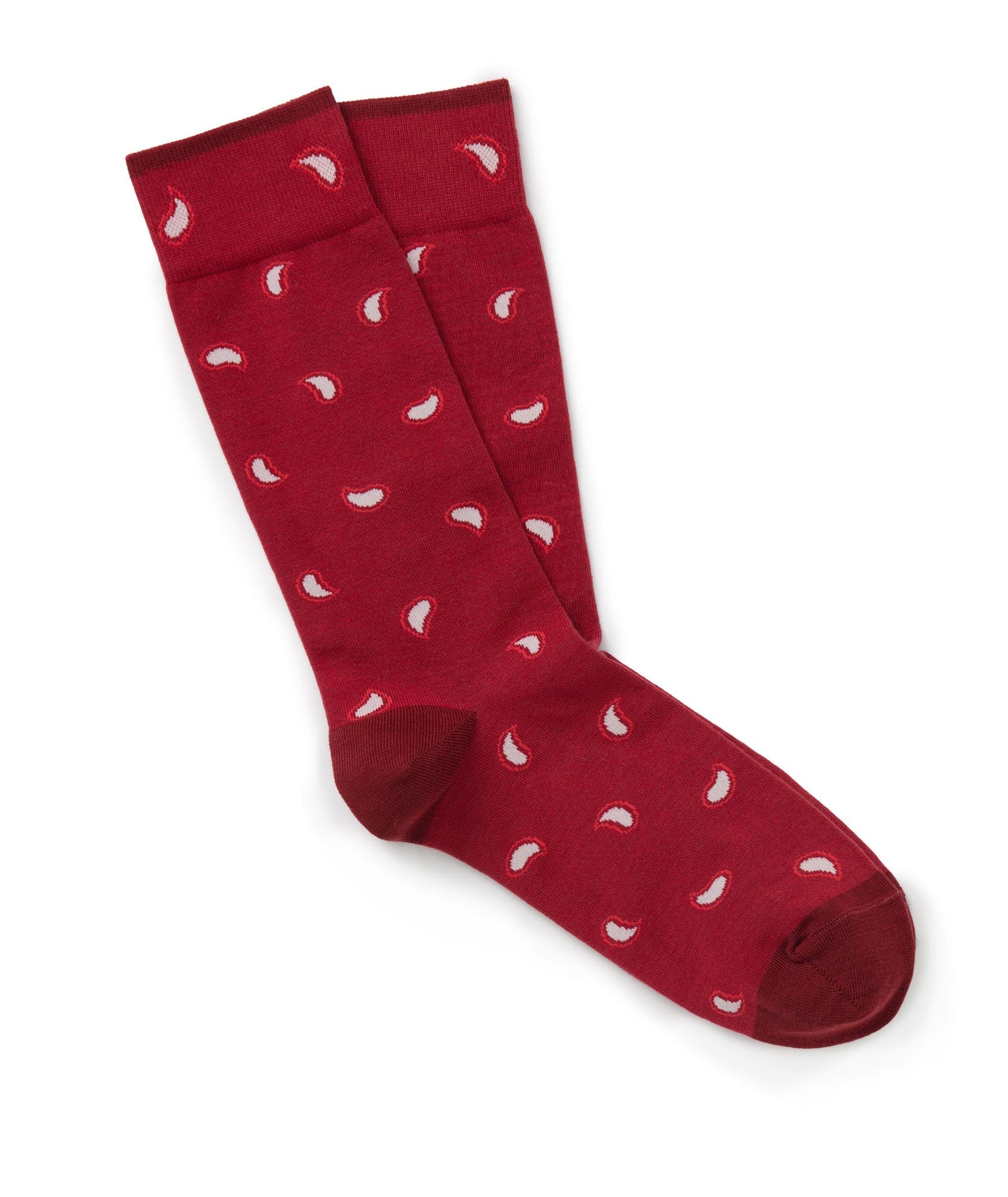 UNTUCKit Printed Socks Maroon Paisley Print