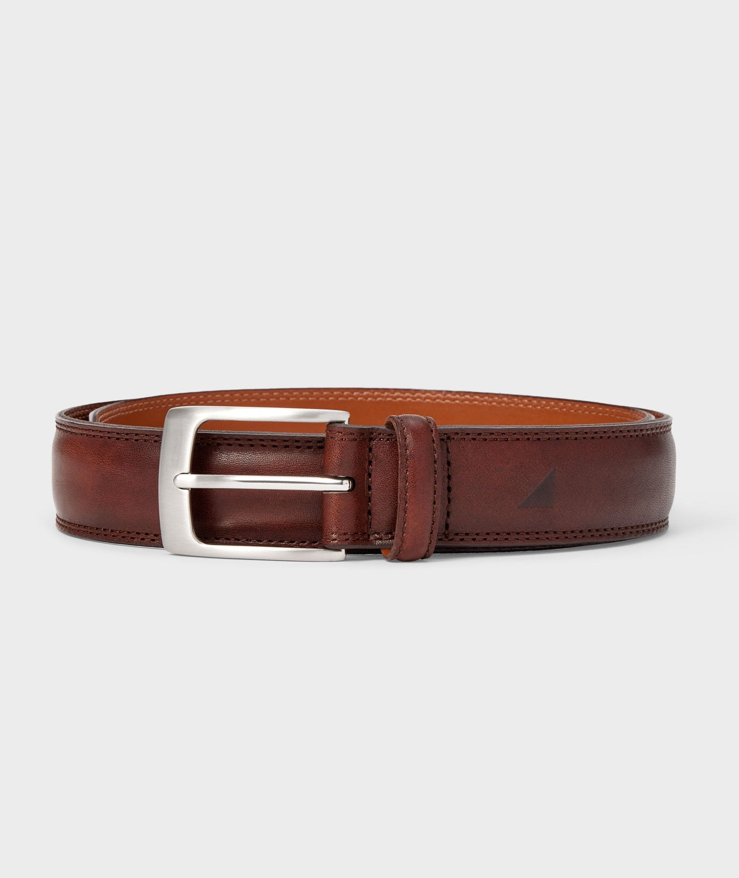 UNTUCKit Double Stitch Leather Belt Walnut Brown