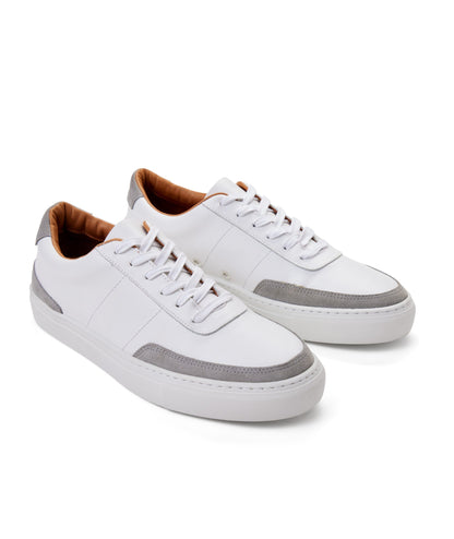 UNTUCKit Contrast Leather Lace-Up Sneakers White