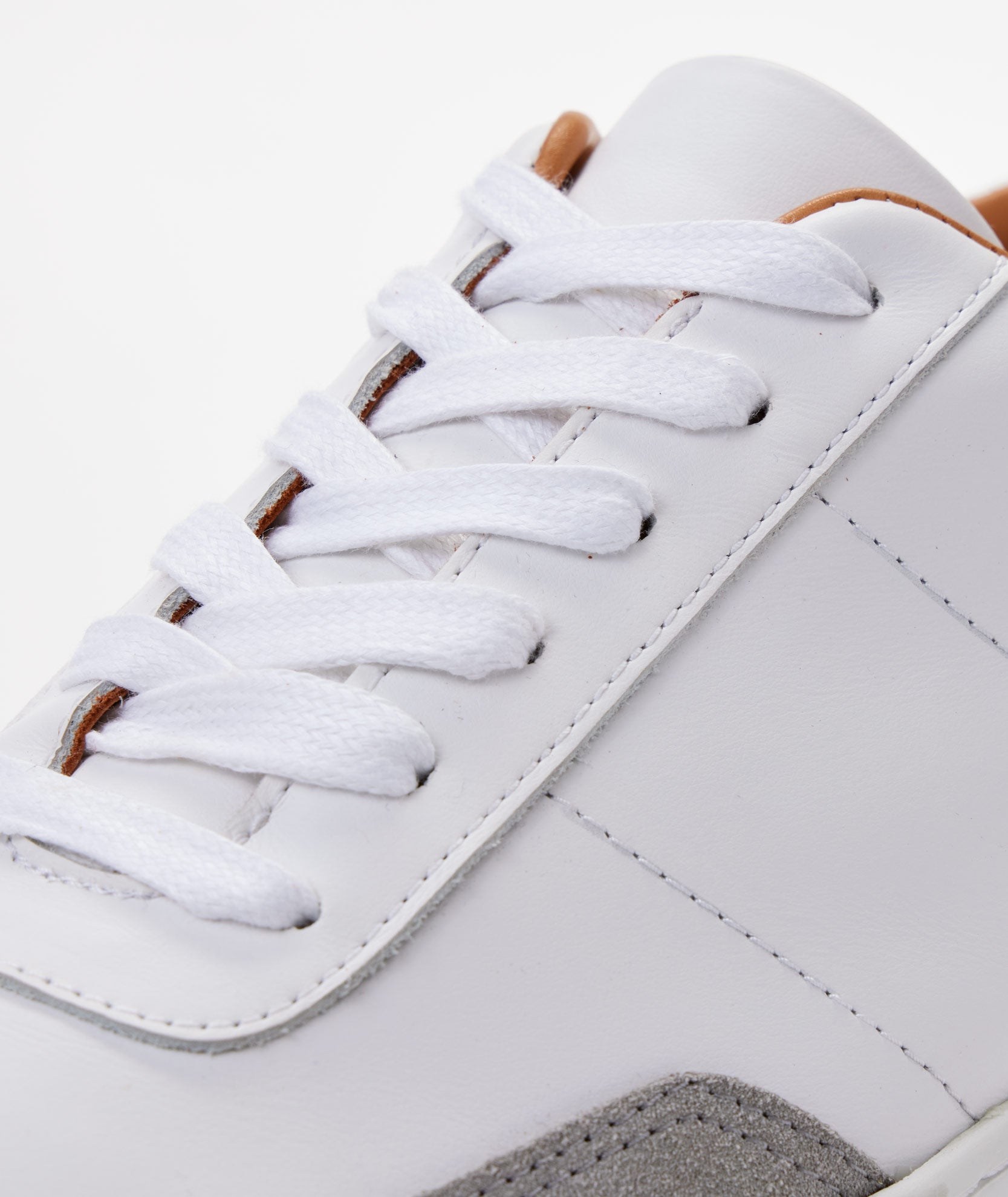 UNTUCKit Contrast Leather Lace-Up Sneakers White