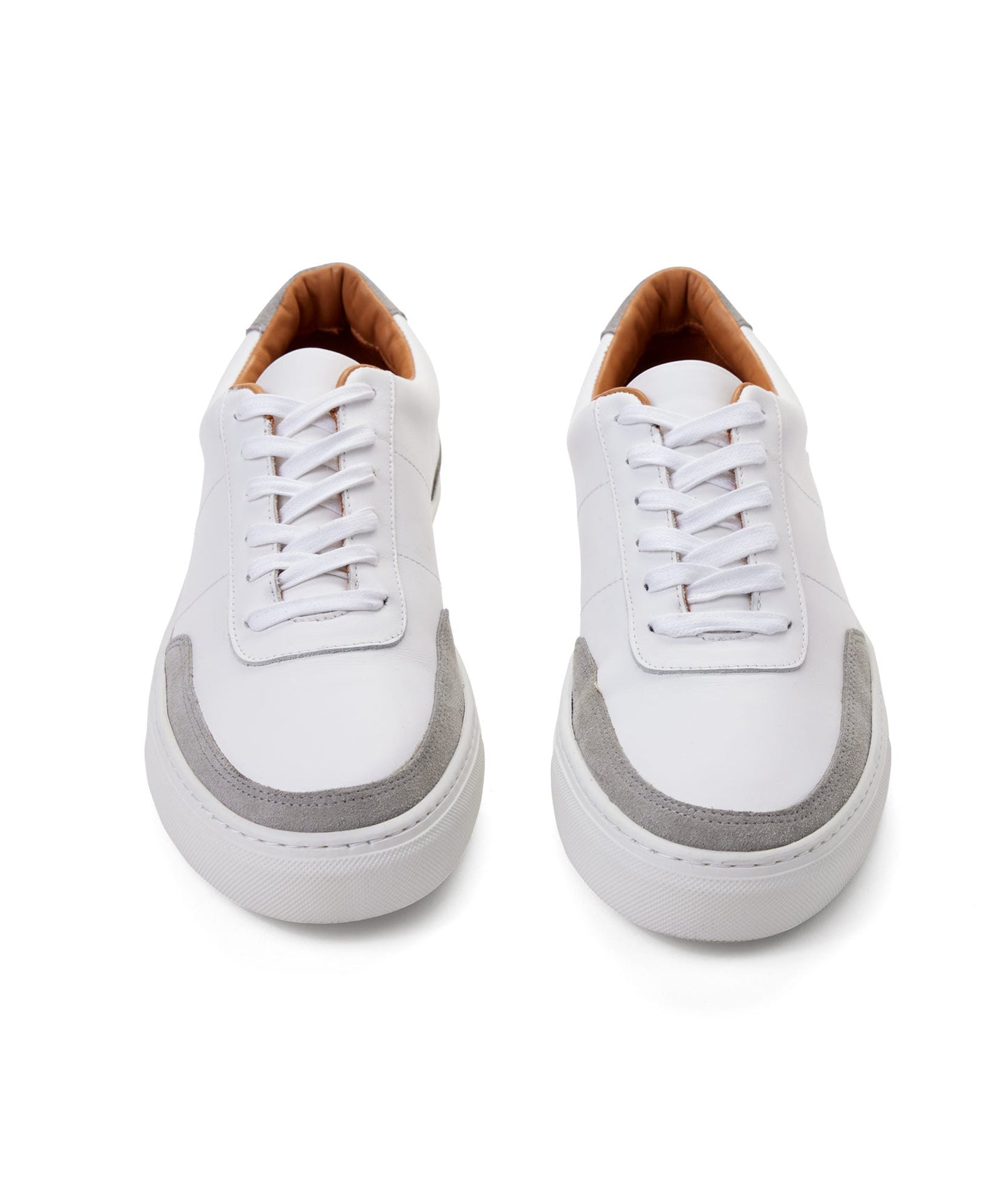 UNTUCKit Contrast Leather Lace-Up Sneakers White