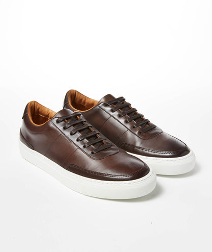 UNTUCKit Leather Lace-Up Sneakers Brown
