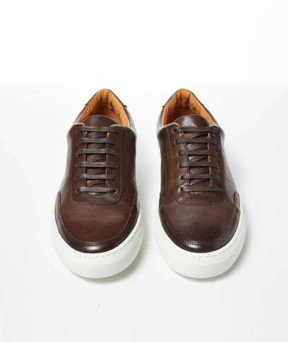 UNTUCKit Leather Lace-Up Sneakers Brown