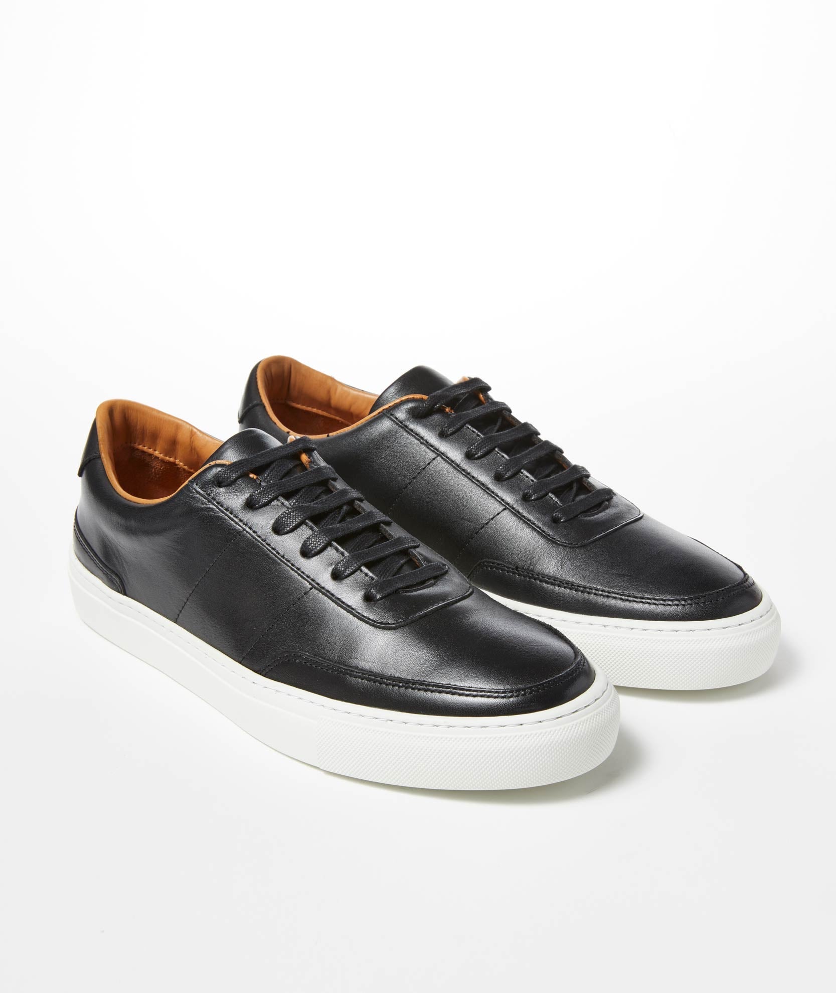 UNTUCKit Leather Lace-Up Sneakers Black