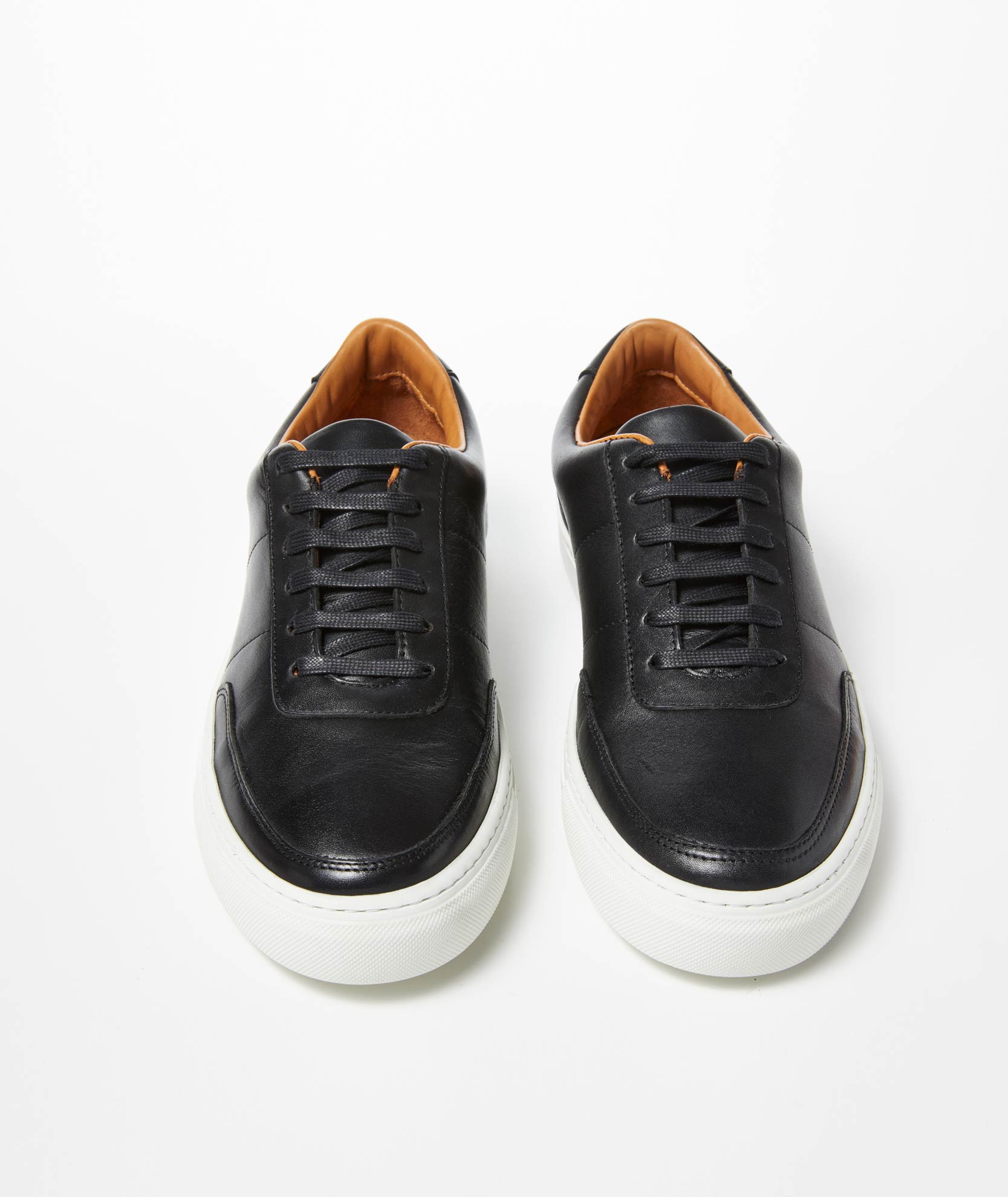 UNTUCKit Leather Lace-Up Sneakers Black