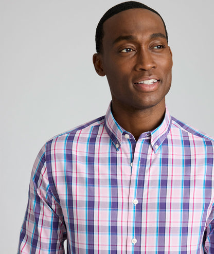 UNTUCKit Wrinkle-Free Maitland Shirt Pink Purple & Blue Plaid