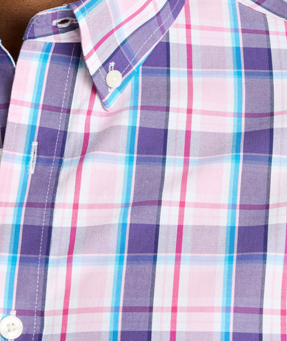 UNTUCKit Wrinkle-Free Maitland Shirt Pink Purple & Blue Plaid