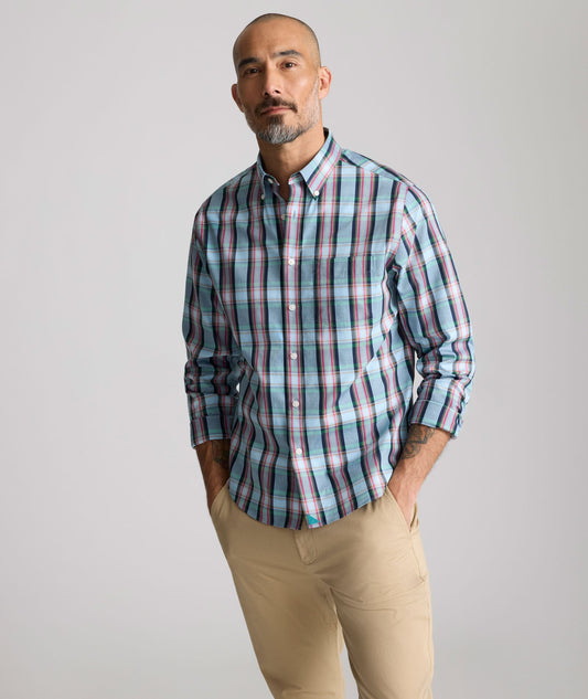 UNTUCKit Wrinkle-Free Morales Shirt Blue & Green Plaid
