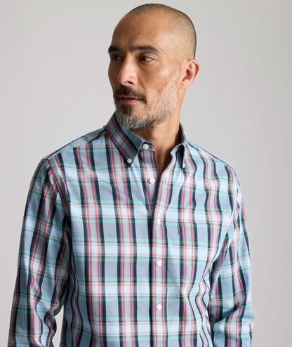 UNTUCKit Wrinkle-Free Morales Shirt Blue & Green Plaid