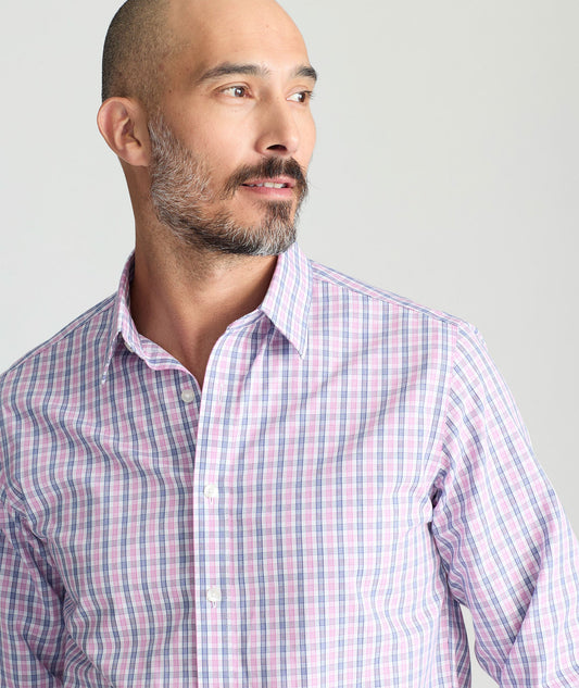 UNTUCKit Wrinkle-Free Dolcetto Shirt Pink Blue & White Check