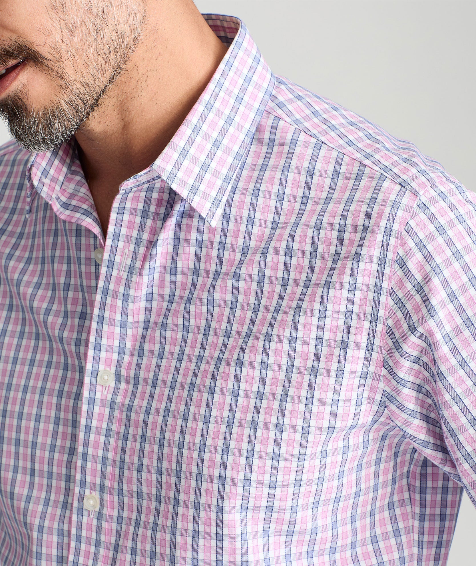 UNTUCKit Wrinkle-Free Dolcetto Shirt Pink Blue & White Check