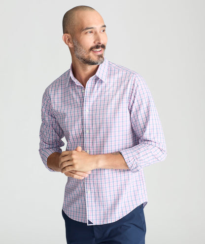 UNTUCKit Wrinkle-Free Dolcetto Shirt Pink Blue & White Check