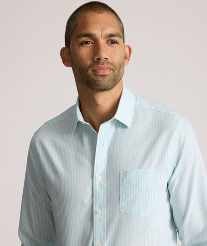 UNTUCKit Wrinkle-Free Ormsby Shirt Aquamarine Stripe