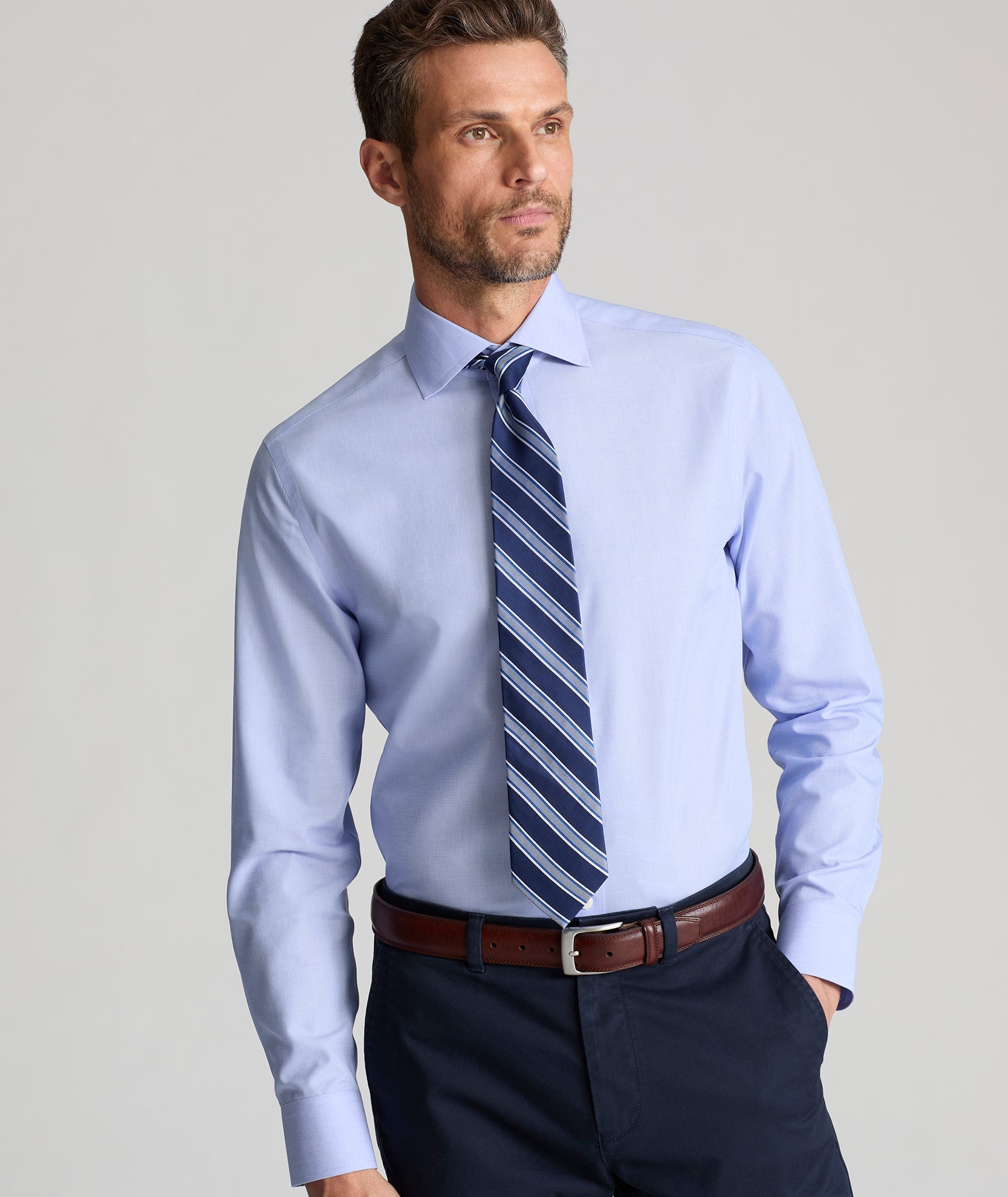 UNTUCKit Wrinkle-Free Dress Shirt Light Blue | For Occasions When You Can't Untuck