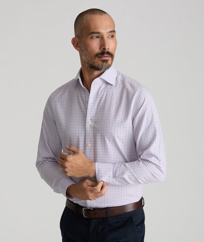 UNTUCKit Wrinkle-Free Dress Shirt Pink & Blue Check | For Occasions When You Can't Untuck