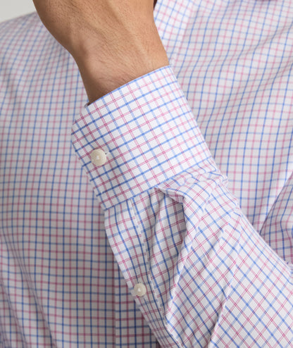 UNTUCKit Wrinkle-Free Dress Shirt Pink & Blue Check | For Occasions When You Can't Untuck