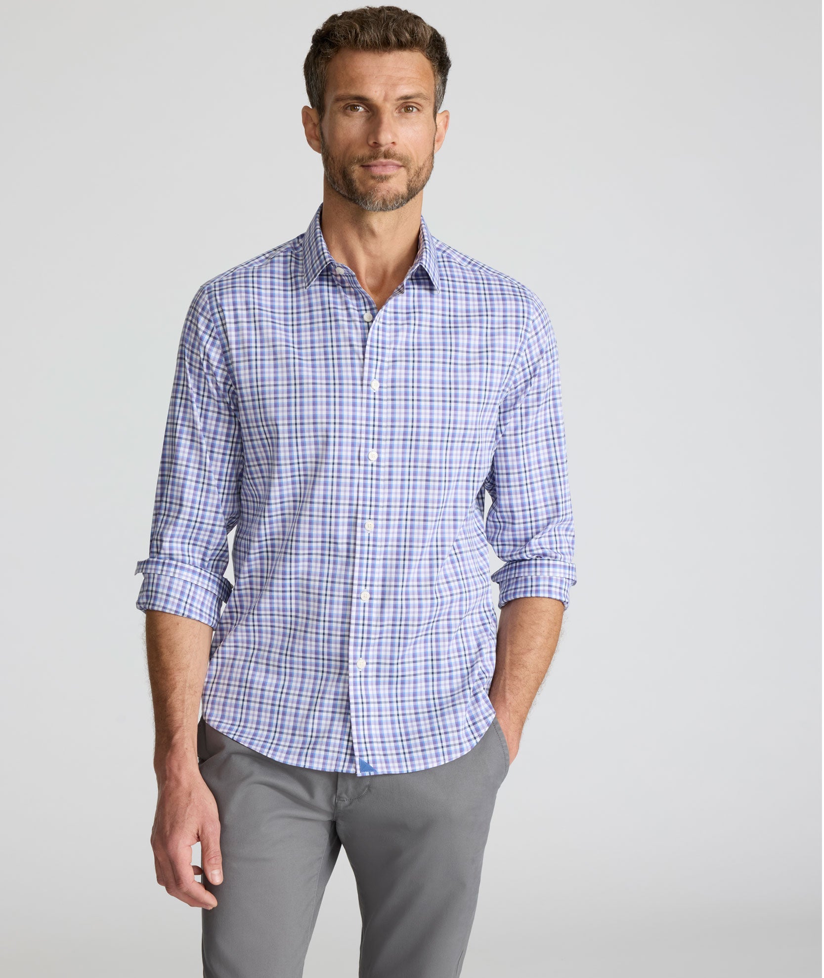 UNTUCKit CottonTek™ Brachetto Shirt Multicolor Check