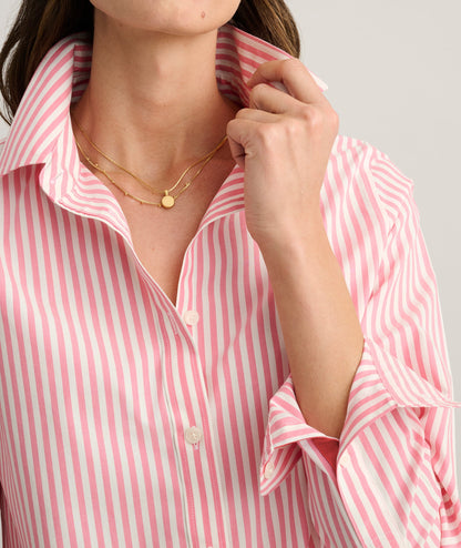 UNTUCKit Wrinkle-Free Classic Fit Isabella Shirt Pink & White Stripe
