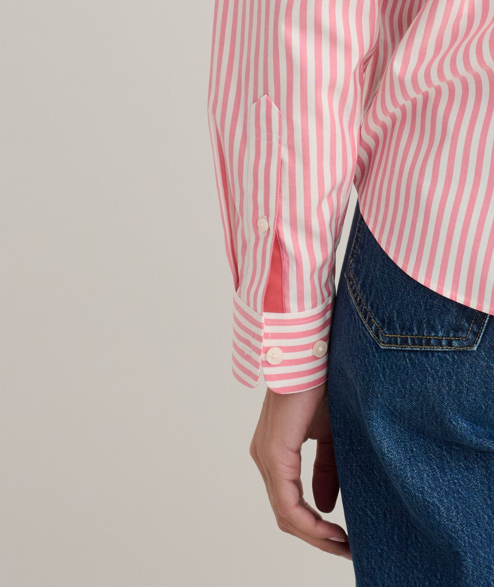 UNTUCKit Wrinkle-Free Classic Fit Isabella Shirt Pink & White Stripe