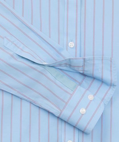 UNTUCKit Wrinkle-Free Classic Fit Isabella Shirt Blue & Red Stripe