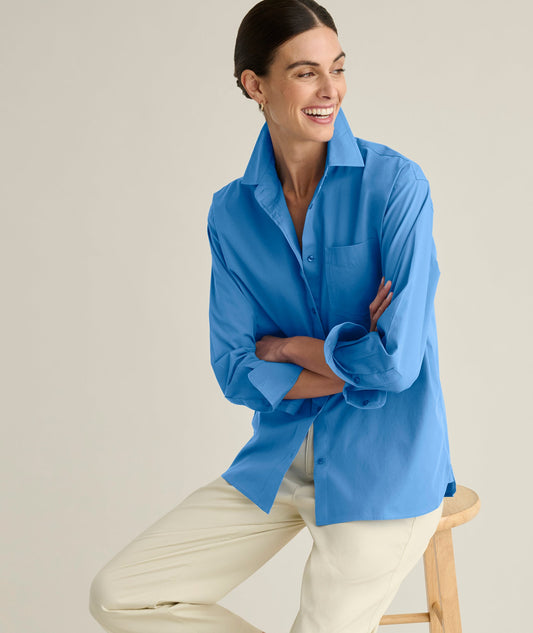 UNTUCKit Wrinkle-Free Relaxed Fit Melanie Shirt Blue