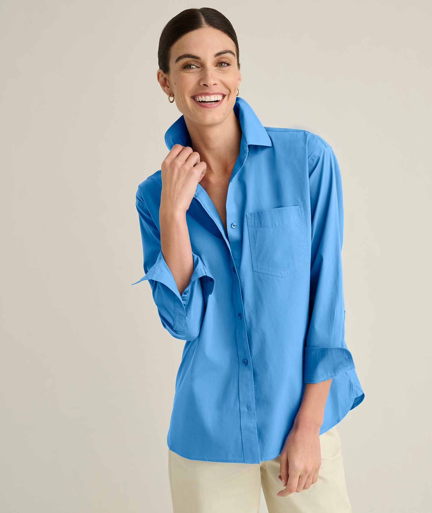 UNTUCKit Wrinkle-Free Relaxed Fit Melanie Shirt Blue