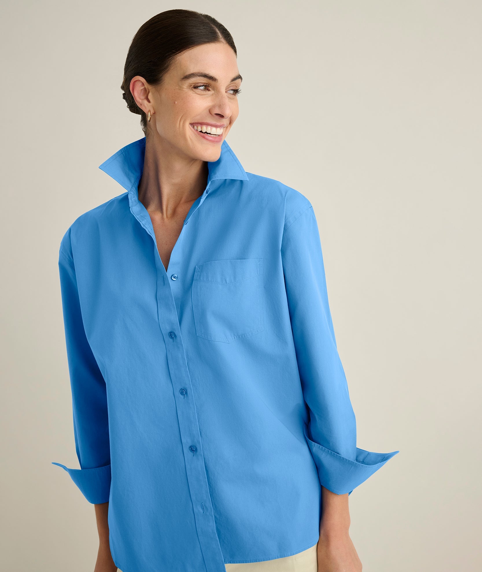 UNTUCKit Wrinkle-Free Relaxed Fit Melanie Shirt Blue