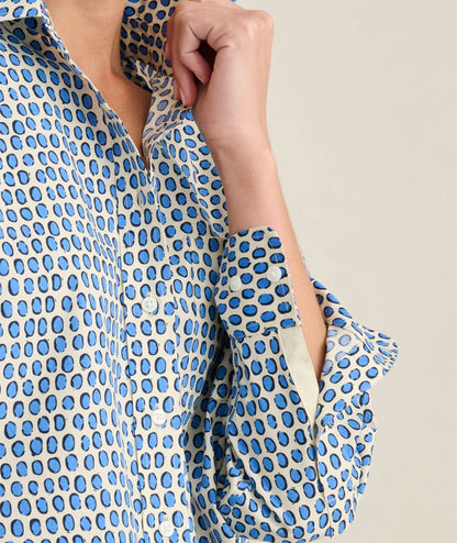UNTUCKit Wrinkle-Free Untucked Fit Crosby Shirt White and Blue Dot
