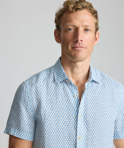 UNTUCKit Linen Short-Sleeve Redcroft Shirt Blue