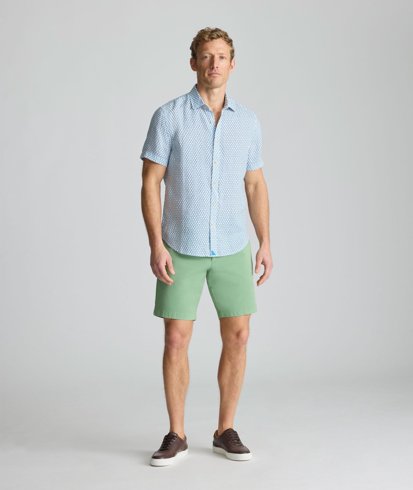 UNTUCKit Linen Short-Sleeve Redcroft Shirt Blue