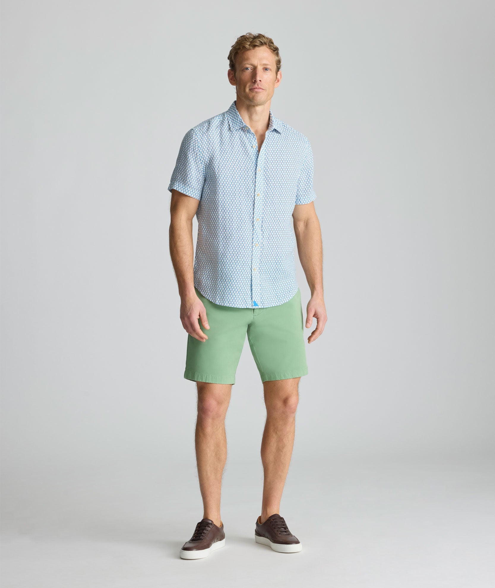 UNTUCKit Linen Short-Sleeve Redcroft Shirt Blue