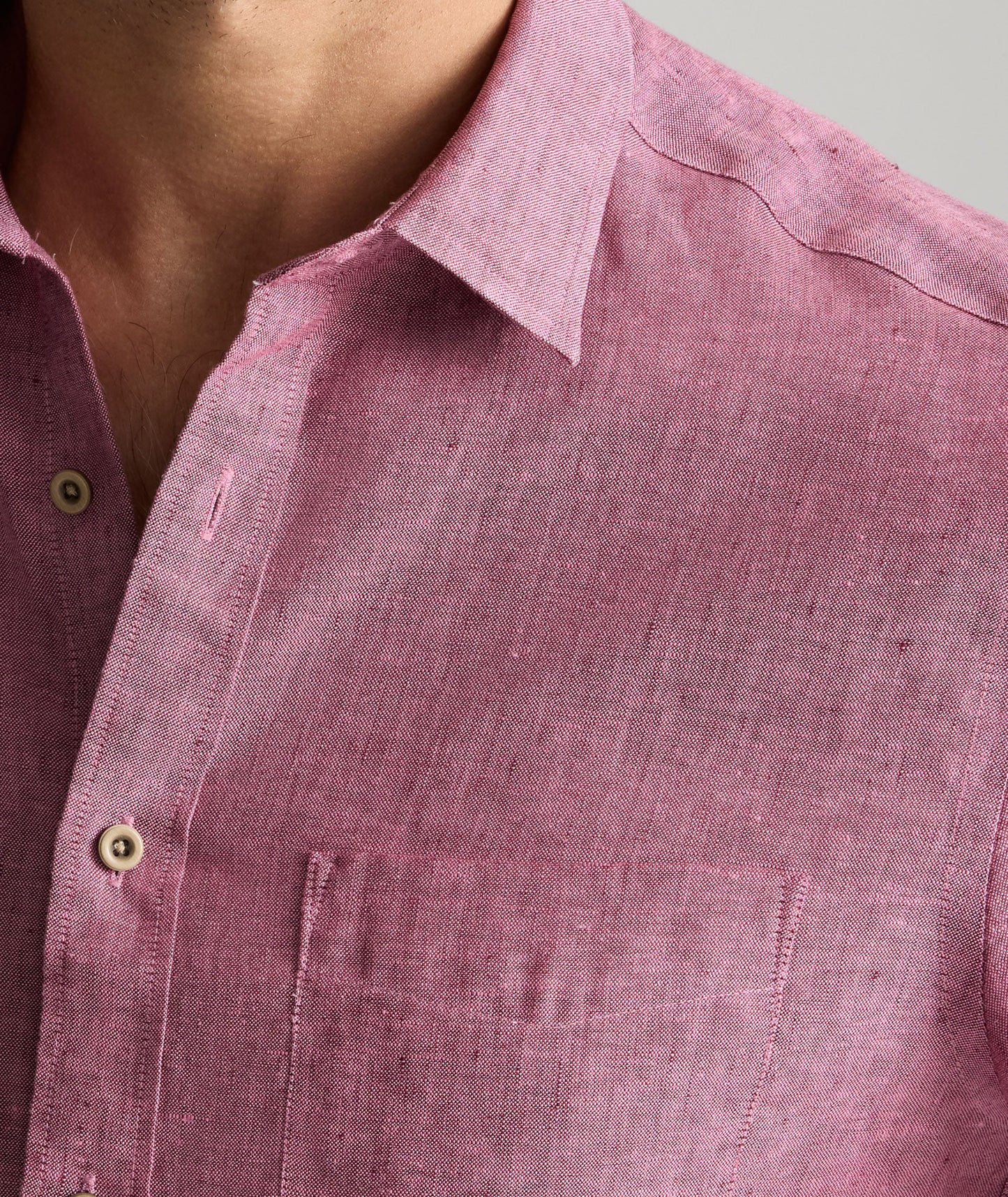 UNTUCKit Wrinkle-Resistant Linen Short-Sleeve Cameron Shirt Burgundy