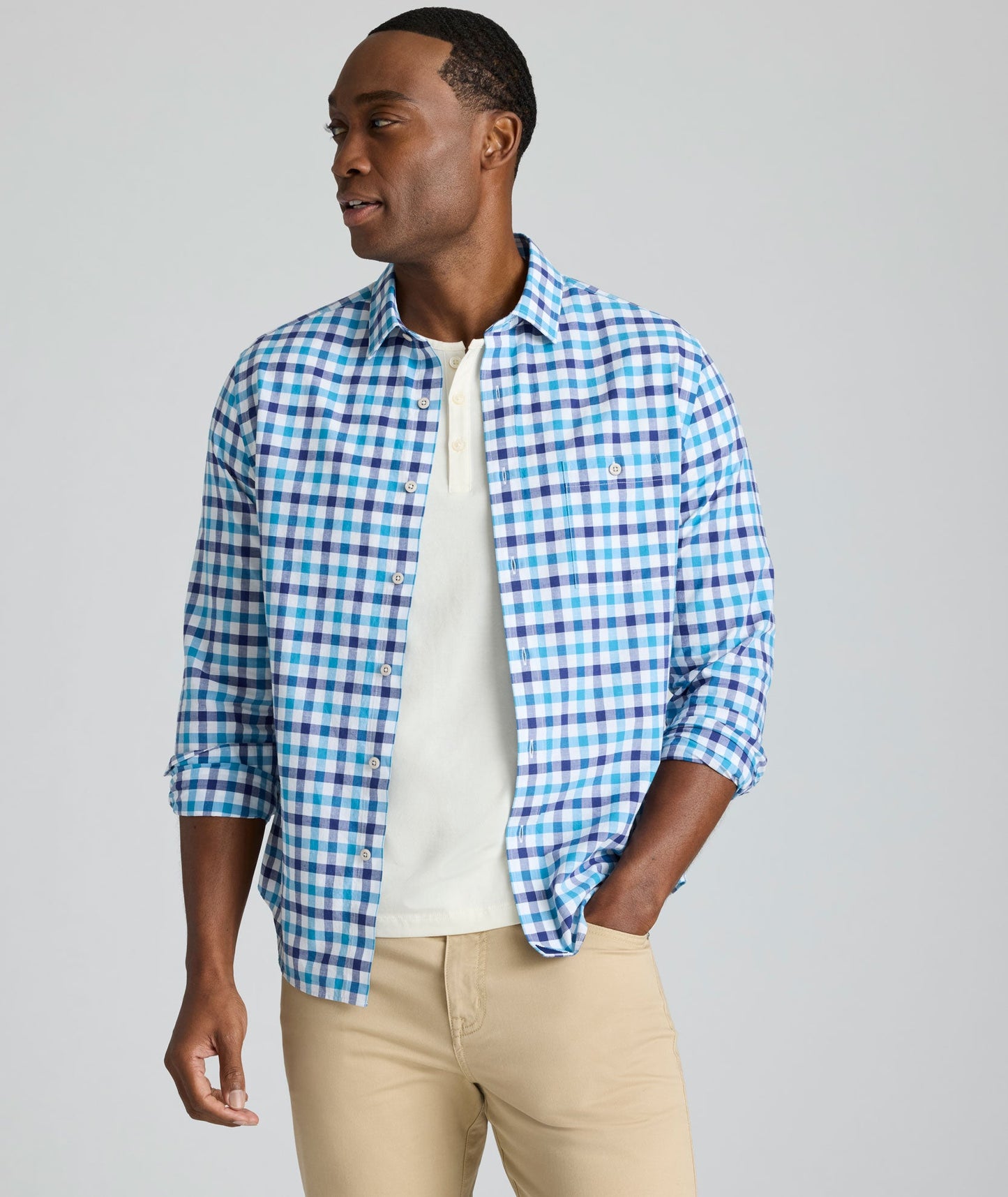 UNTUCKit Summerweight Clarkson Shirt Blue Check