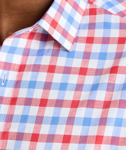 UNTUCKit Summerweight Clarkson Shirt Red & Blue Check