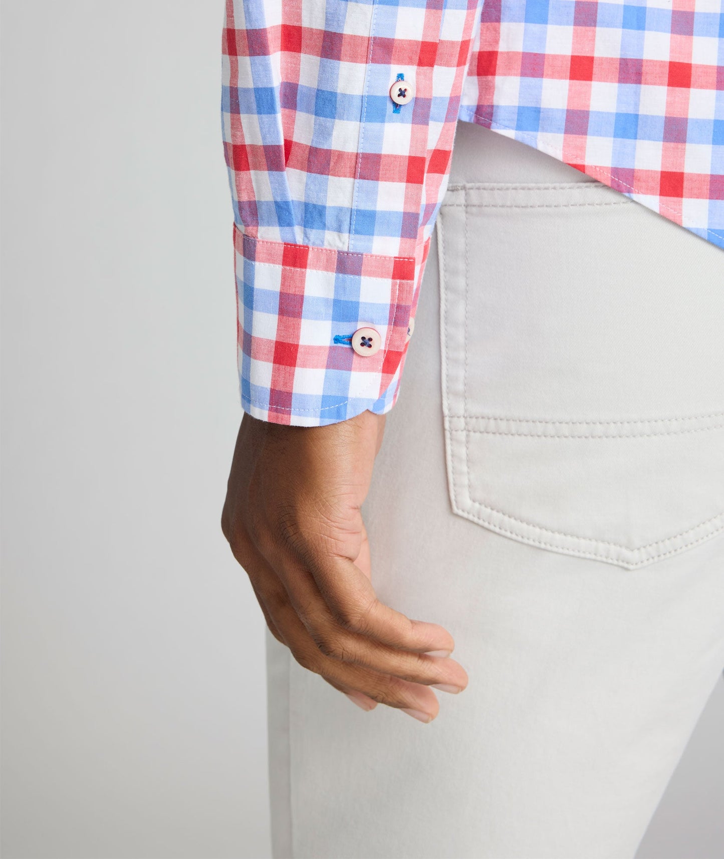 UNTUCKit Summerweight Clarkson Shirt Red & Blue Check