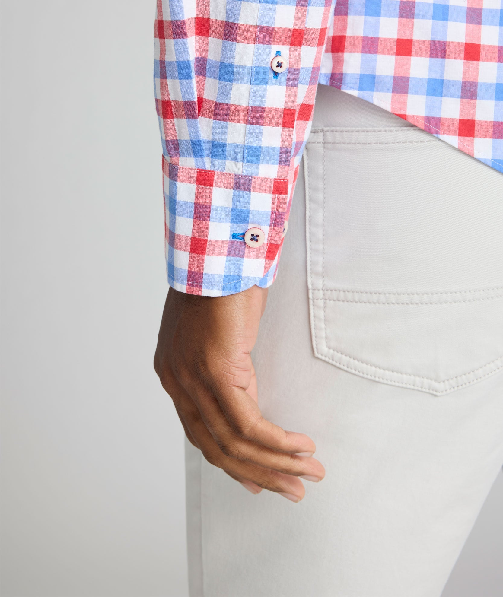 UNTUCKit Summerweight Clarkson Shirt Red & Blue Check