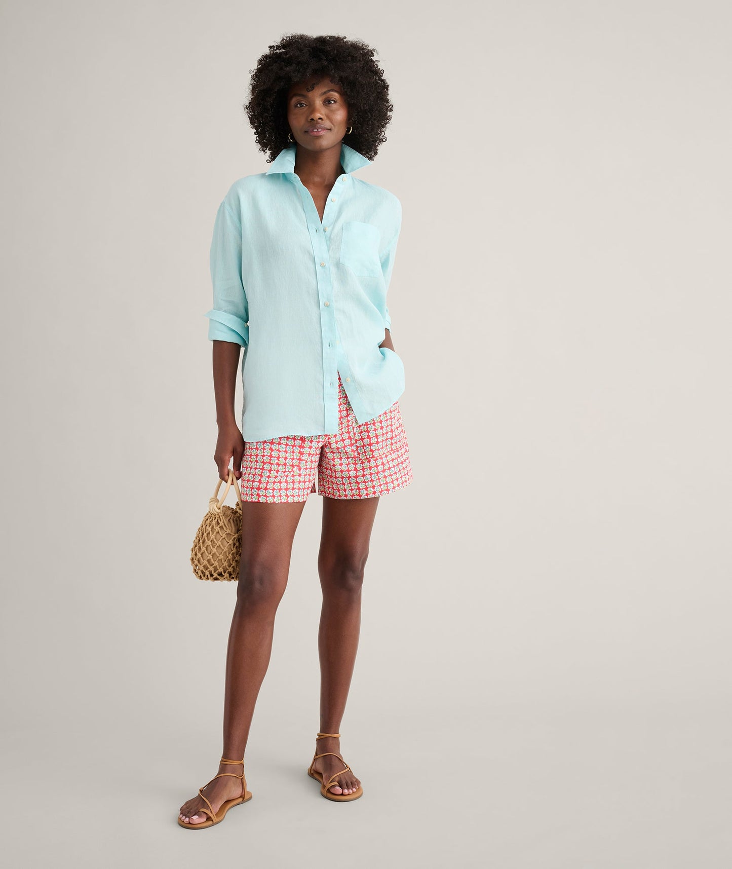 UNTUCKit Linen Relaxed Fit Melanie Shirt Blue